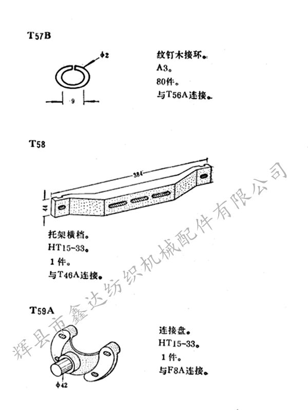 有梭織機零件圖紙